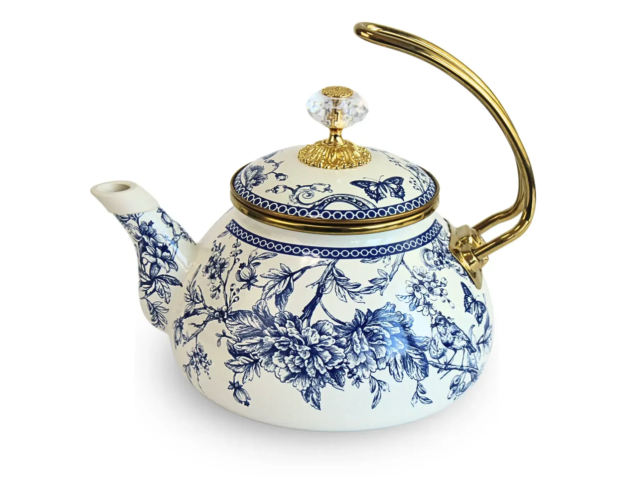 Чайник эмалированный Elmani BUTTERFLY с крышкой 2,2л