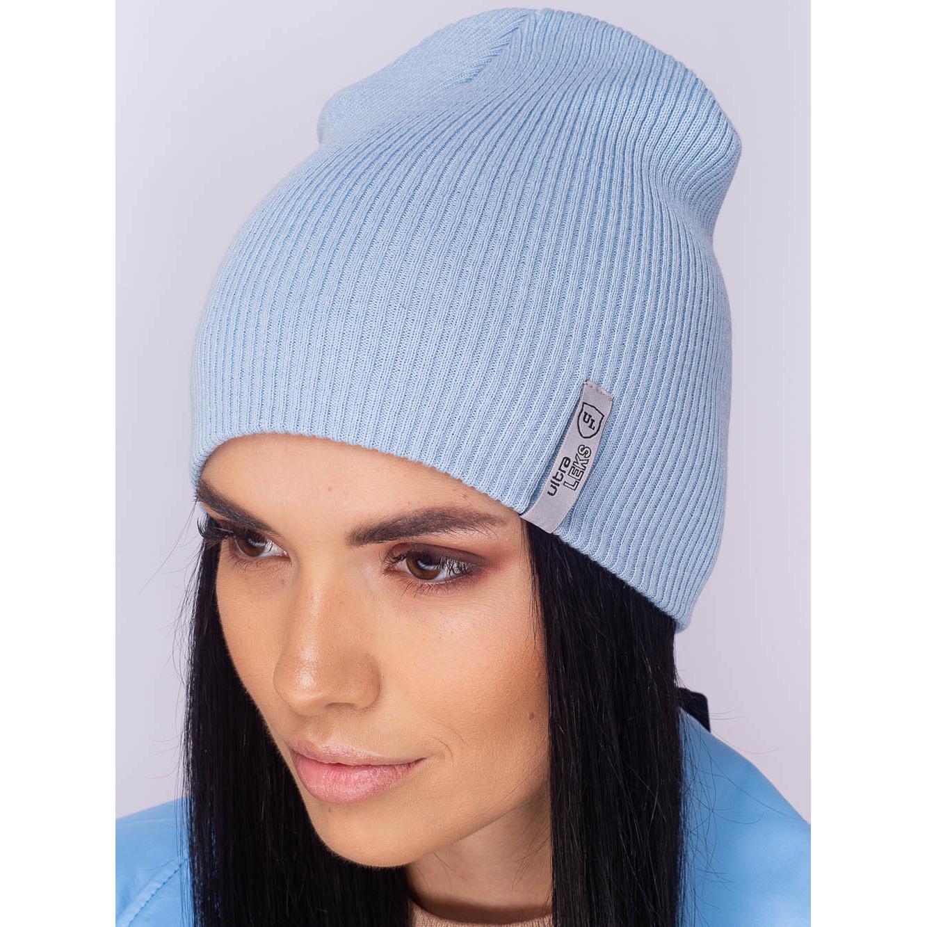 Шапка двойная женская Leks Риана one size Небесный