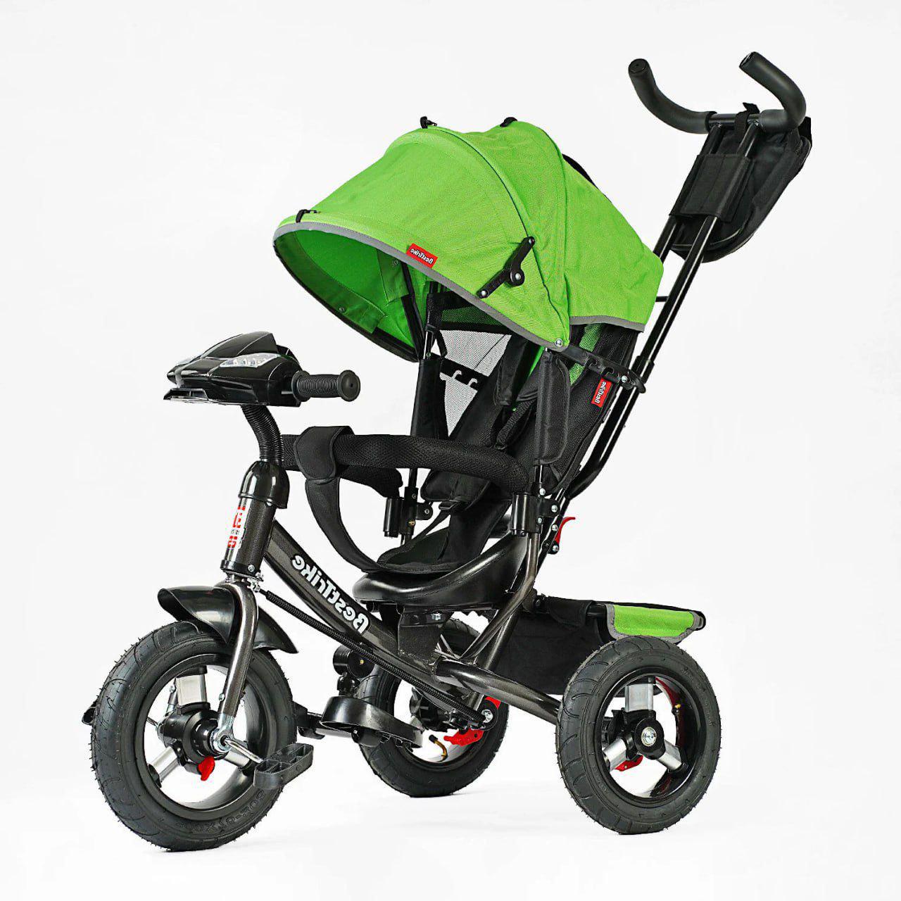 Детский велосипед Best Trike 3390-34-820 с интерактивной панелью и родительской ручкой Зеленый (28517434)