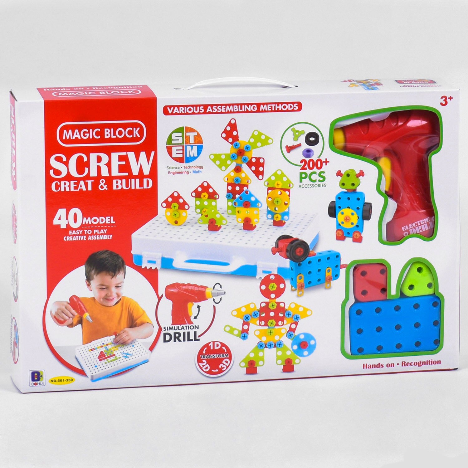 Конструктор Magic Block Винтовая детская мозаика с шуруповертом