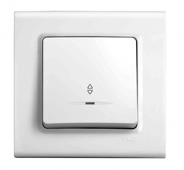 Выключатель одноклавишный проходной с подсветкой Viko Linnera Белый (00000012531)