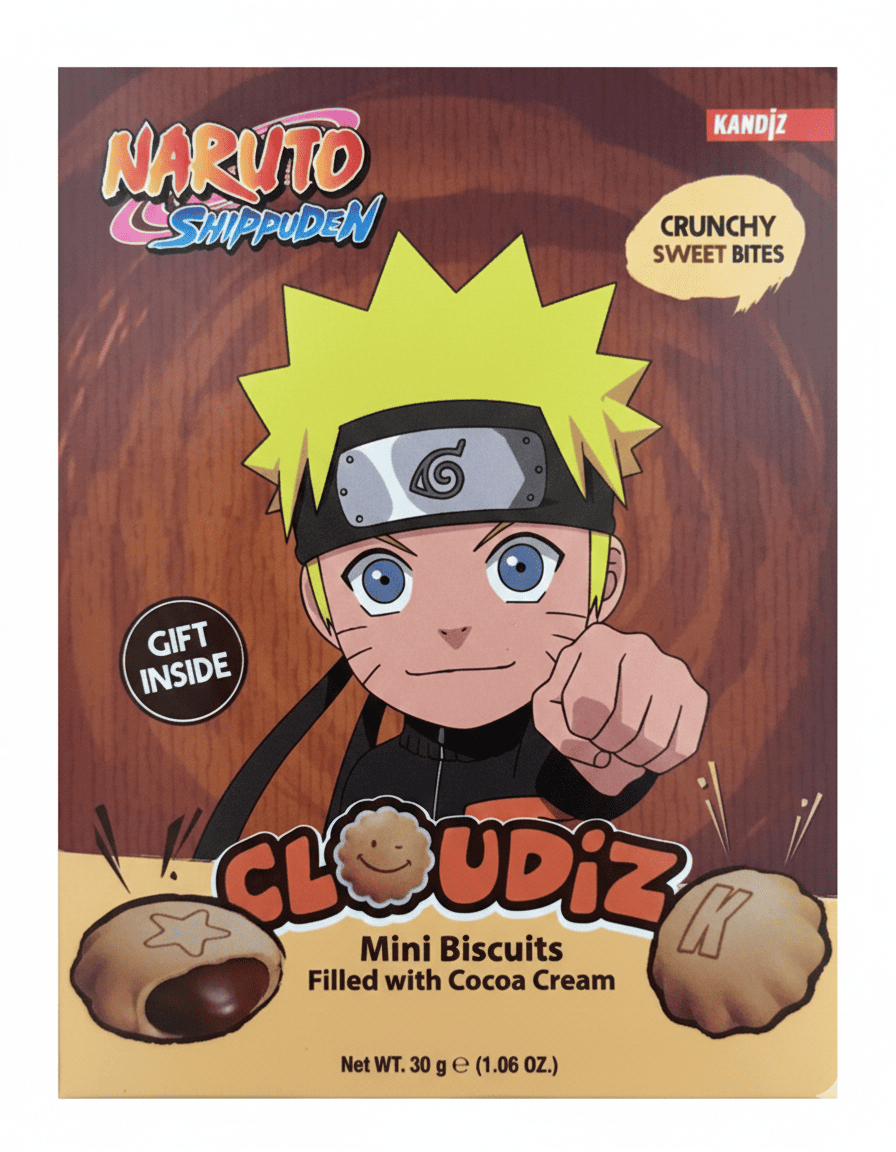 Печиво Kandiz Cloudiz Naruto Mini Biscuits Cocoa Cream 30 г (2896816304)