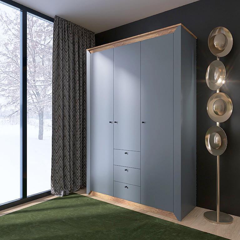 Шкаф гардеробный Еверест Нордик-140 140х49,8х205 см Дуб крафт золотой/графитовый (EVR-20673)