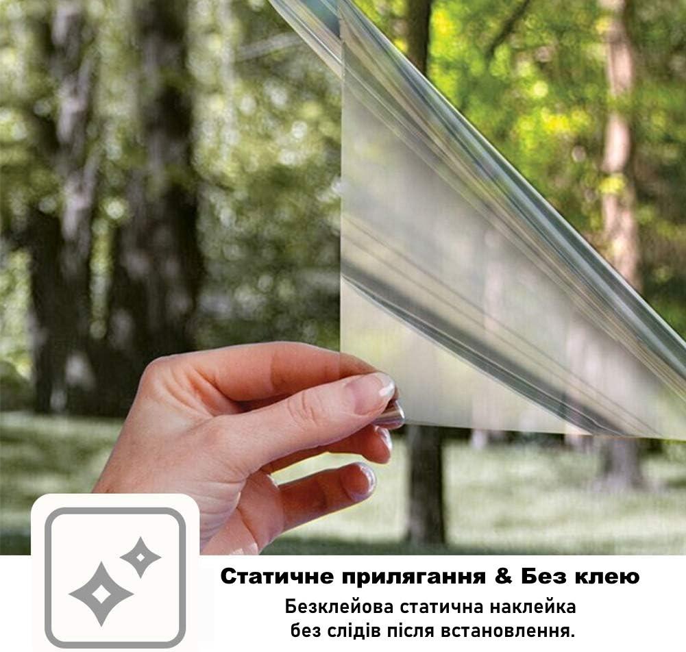 Пленка солнцезащитная многоразовая FILMGOO зеркальная для тонировки окон с затемнением 60х200 см. Серебристый (13304331) - фото 3 Пленка солнцезащитная многоразовая FILMGOO зеркальная для тонировки окон с затемнением 60х200 см. Серебристый (13304331) - фото 3