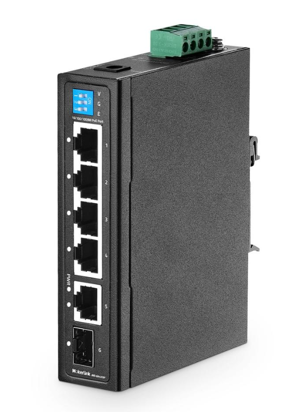 Коммутатор MokerLink 6-портовый промышленный Gigabit PoE 4x100/1000 Mbps PoE и порты/1 Gigabit Uplink и 1 Gigabit SFP (2862554449)