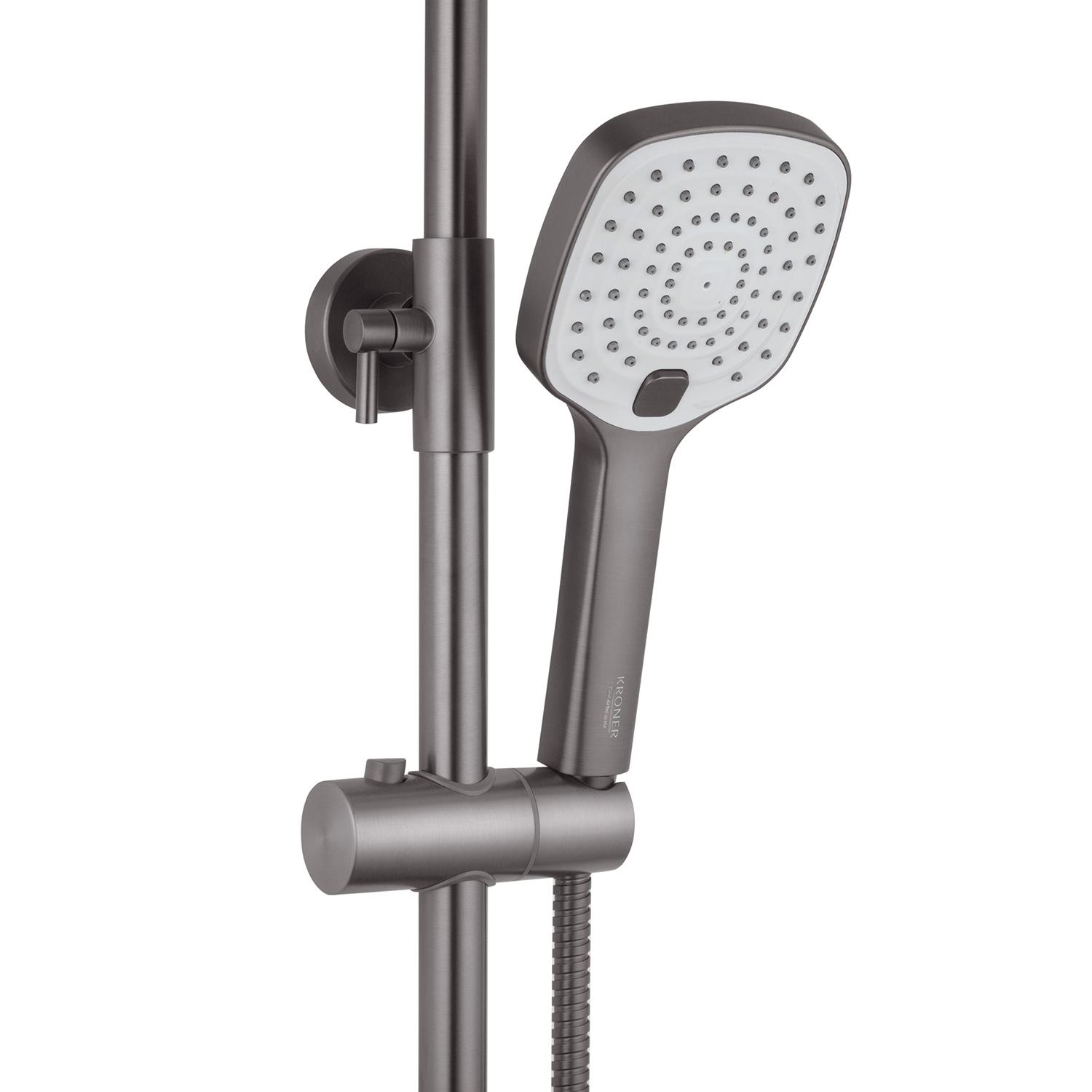 Душевая система со смесителем Kroner Armada CV033854 Графитовый (238935) - фото 5 Душевая система со смесителем Kroner Armada CV033854 Графитовый (238935) - фото 5