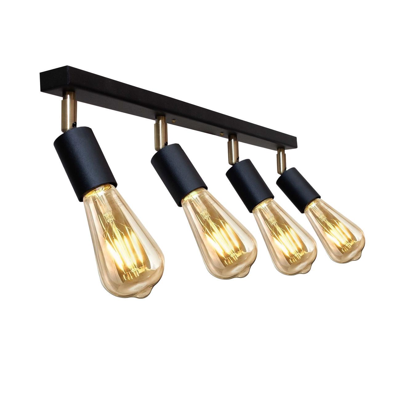 Светильник спот MSK ELECTRIC Asket с поворотным механизмом под четыре лампы Е27 Черный (NL 1222-4) - фото 2 Светильник спот MSK ELECTRIC Asket с поворотным механизмом под четыре лампы Е27 Черный (NL 1222-4) - фото 2