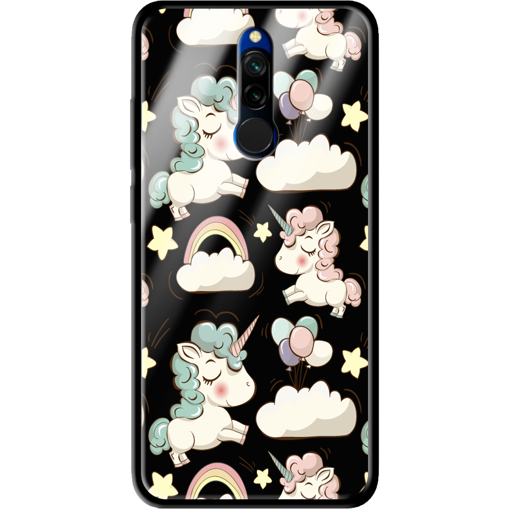 Чохол Boxface Xiaomi Redmi 8 Unicorns Чорний силікон зі склом (38411-cc2-39408)
