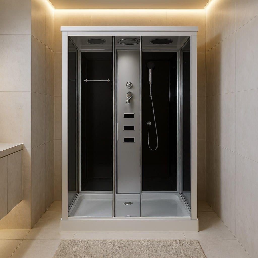 Душевой бокс закрытый KO&PO прямоугольный правосторонний с гидромассажем поддон 15 см тонированное стекло 120x80х215 см (C15037) Душевой бокс закрытый KO&PO прямоугольный правосторонний с гидромассажем поддон 15 см тонированное стекло 120x80х215 см (C15037)