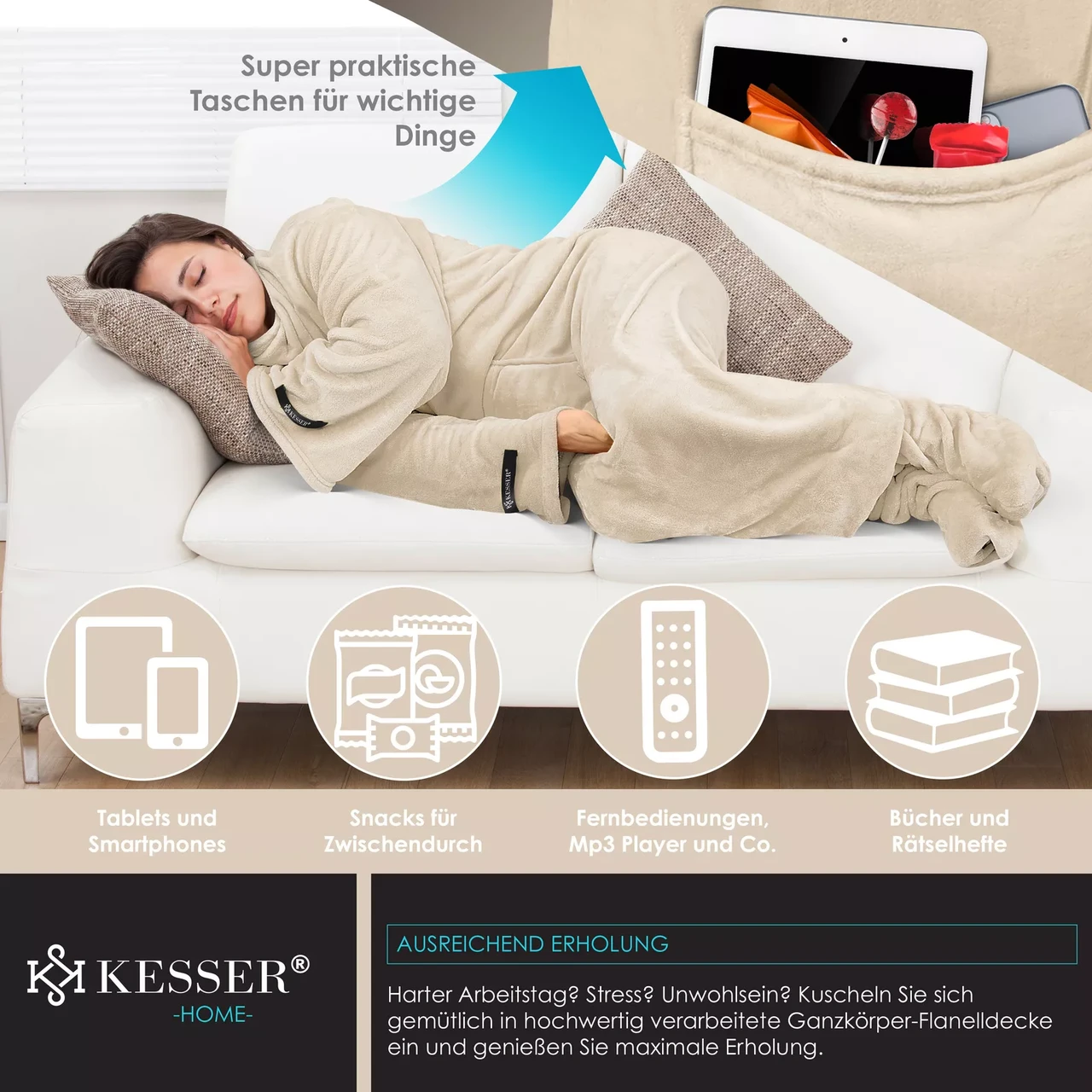 Ковдра-плед KESSER 200x140 см (225262457139be-200x140) - фото 4 Ковдра-плед KESSER 200x140 см (225262457139be-200x140) - фото 4