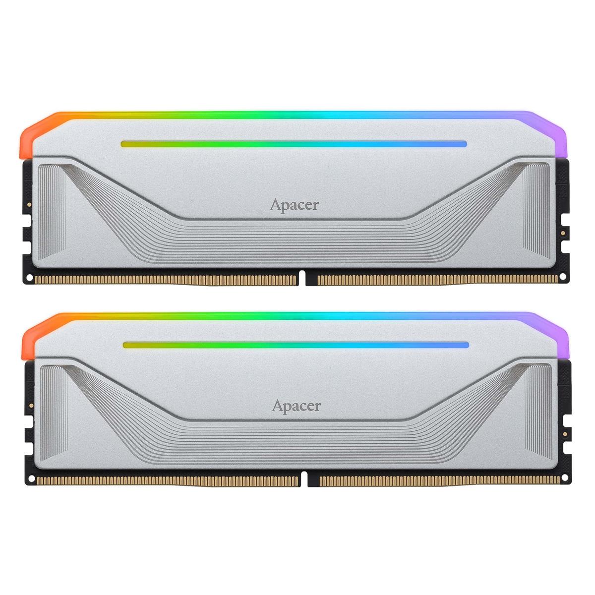 Оперативная память с подстветкой Apacer DDR5 32 Гб 5200 MHz NOX RGB Silver (AH5U32G52C522NWAA-2)