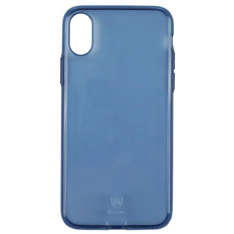 Чехол-накладка Baseus Simple Series with Pluggy TPU Case for iPhone X, Transparent Blue