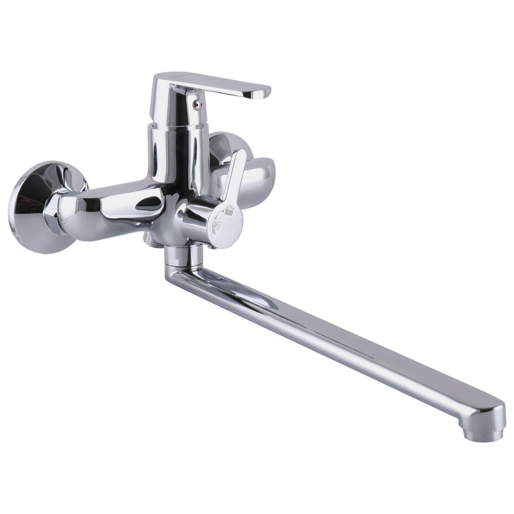 Смеситель для ванны GLux Laguna с душевым комплектом GLA-0208 Хром (19200)