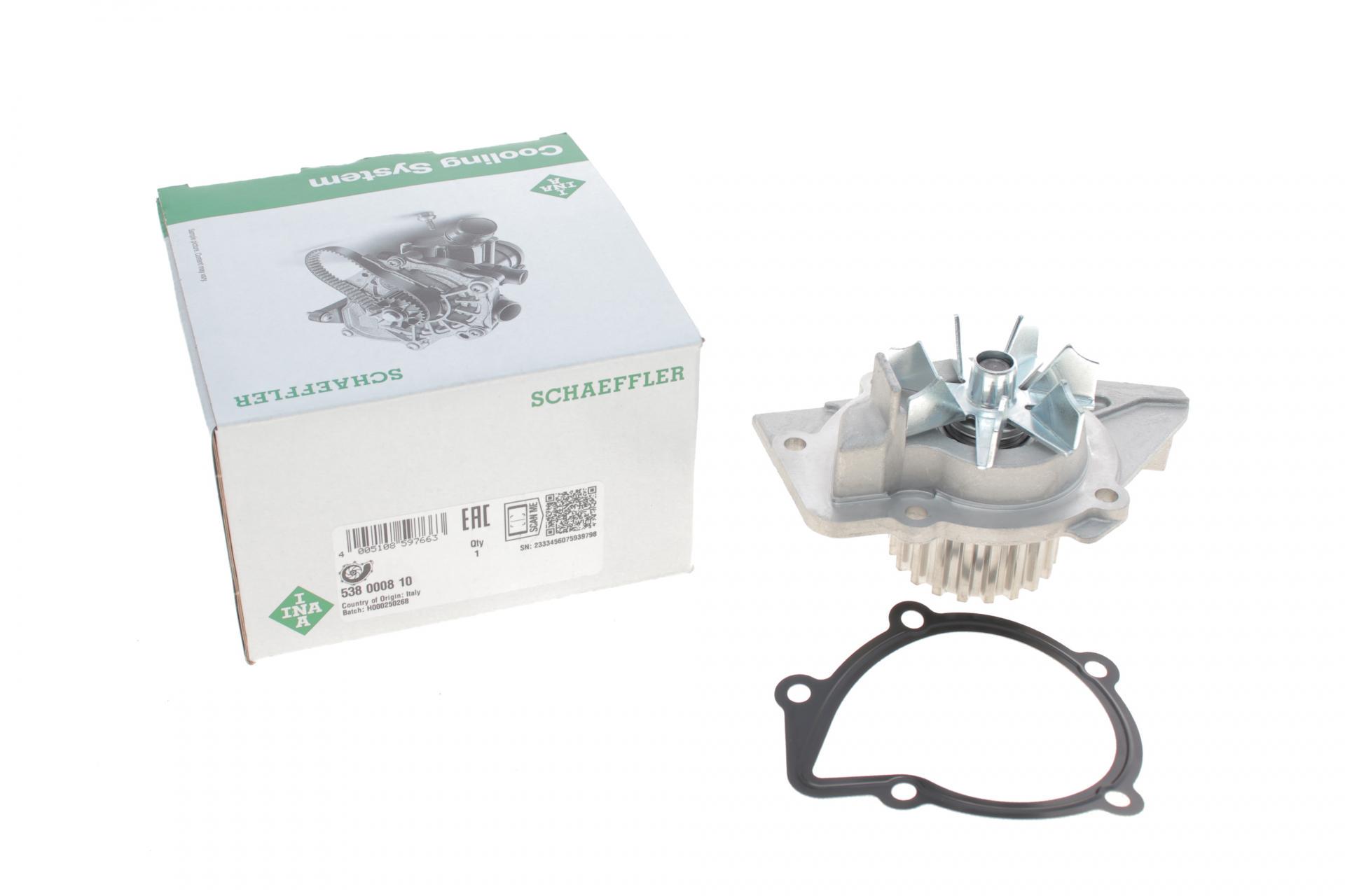 Помпа воды INA Fiat Scudo/Ducato/Citroen Jumpy/Berlingo 1.9D/2.0HDi 538 0008 10