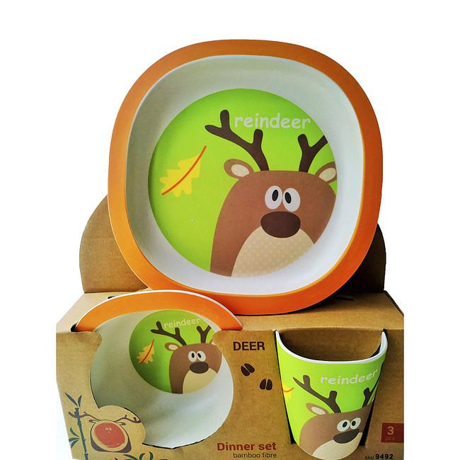 Набор детский обеденный Fissman Оленя 3 пр. из бамбукового волокна (9492)