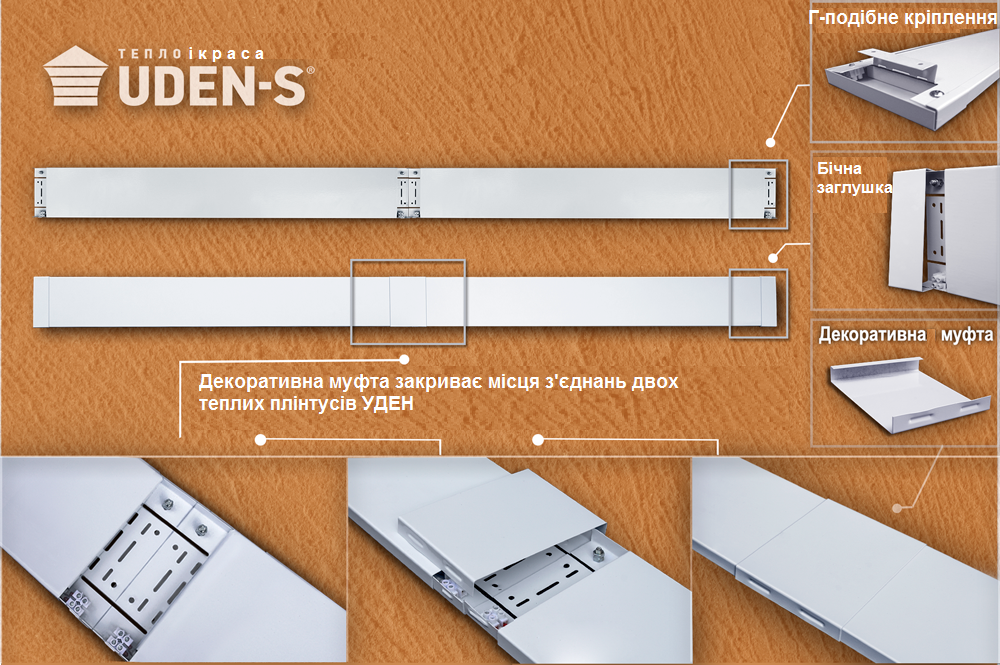 Обігрівач металокерамічний Uden-S Uden-200 теплий плінтус (19481552) - фото 9