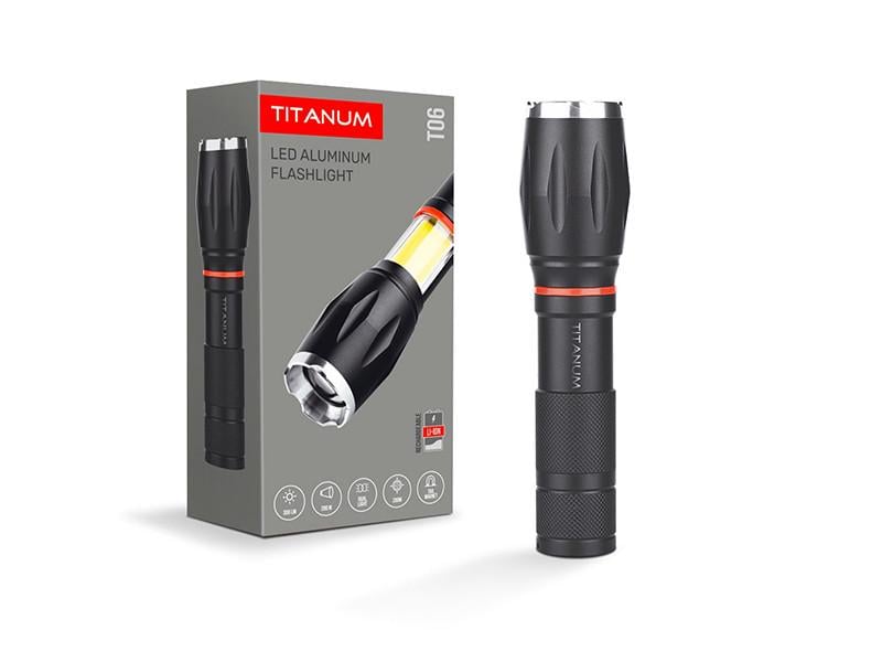 Портативный светодиодный фонарик TITANUM TLF-T06 300Lm 6500K Портативный светодиодный фонарик TITANUM TLF-T06 300Lm 6500K