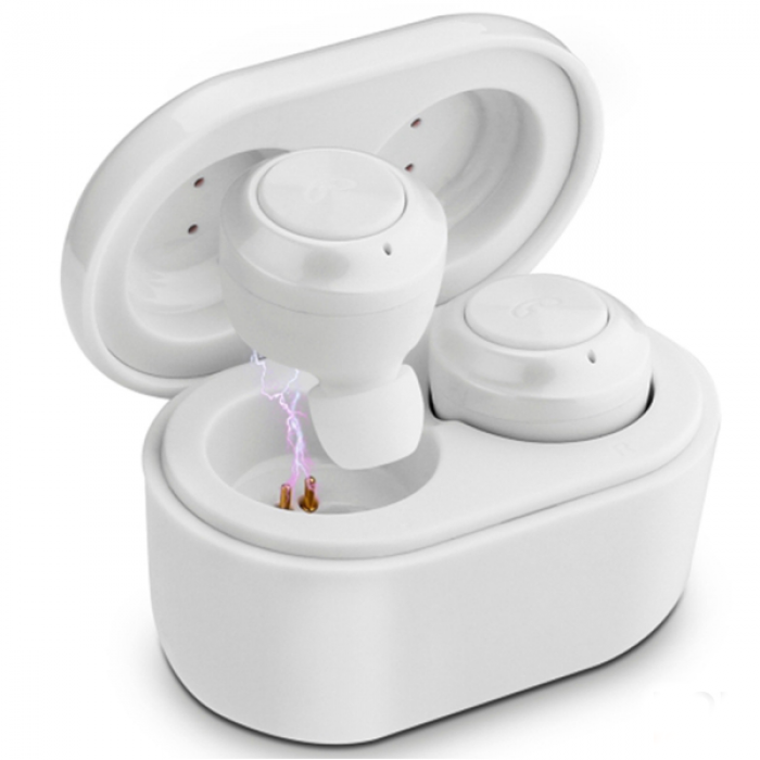 Наушники беспроводные Air Twins A6 TWS Bluetooth с боксом Белый (47728)