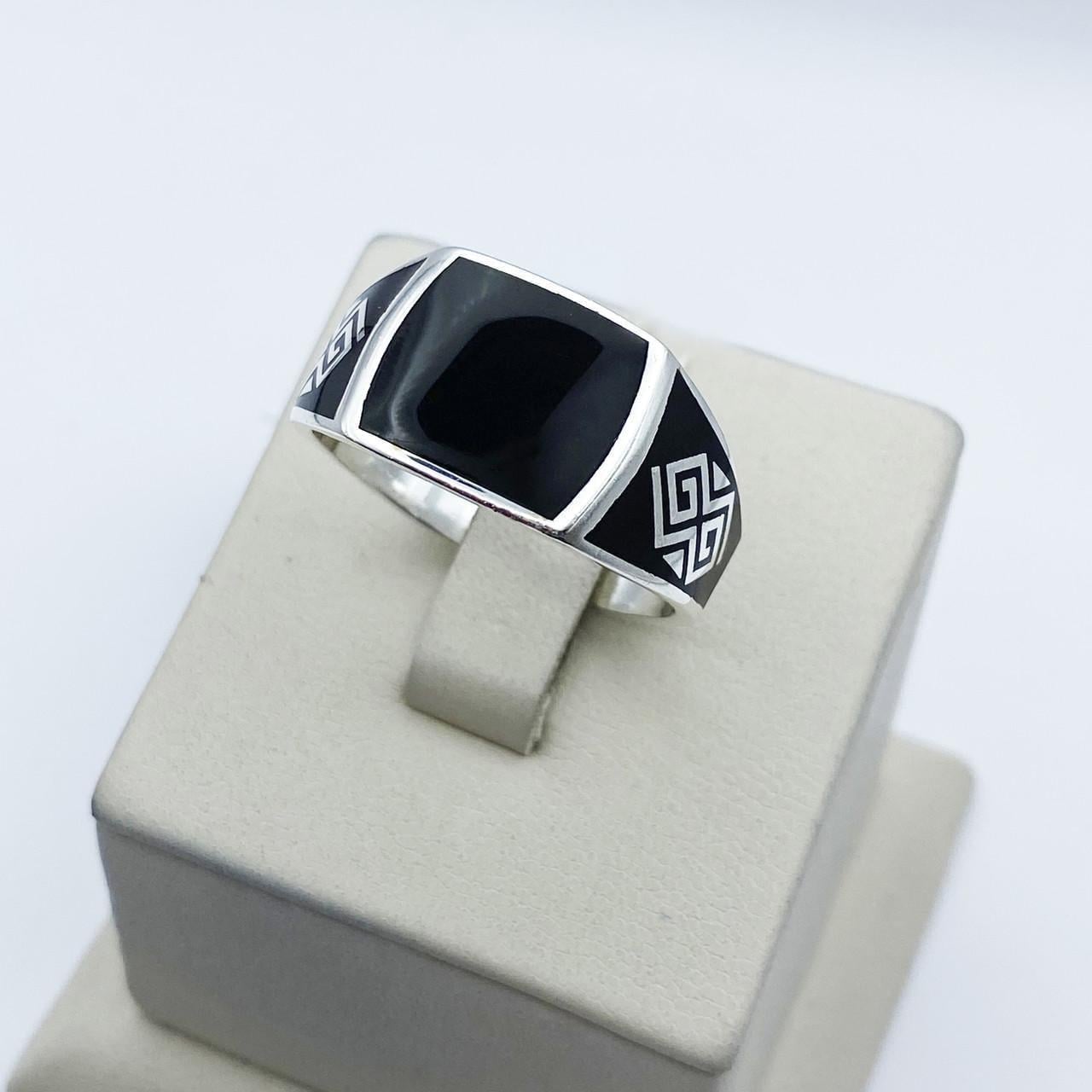 Перстень серебряный с ювелирной эмалью р. 22 5,93 г (2097857656)