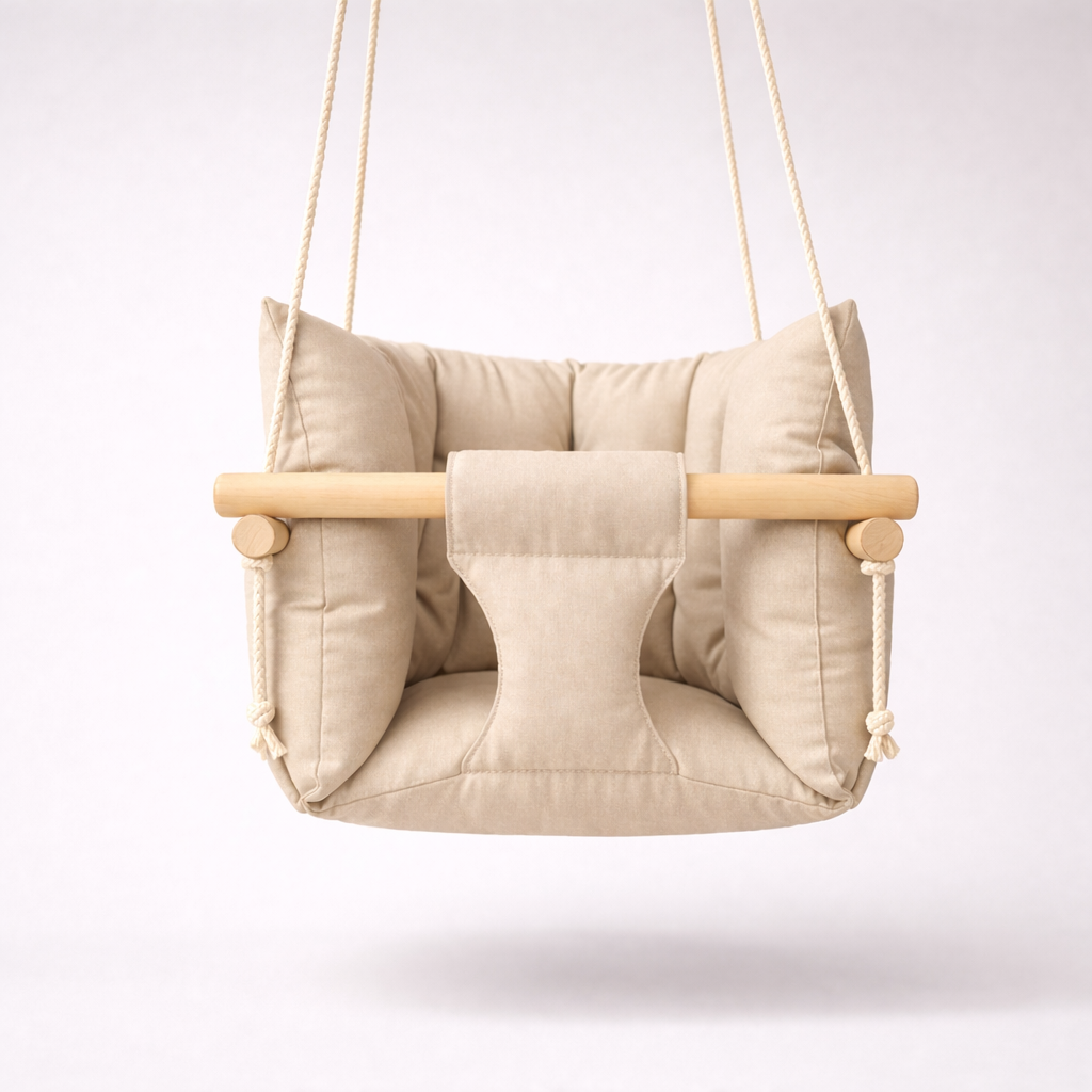 Дитяча гойдалка підвісна Преміум бавовна Бежевий (gs-9194)