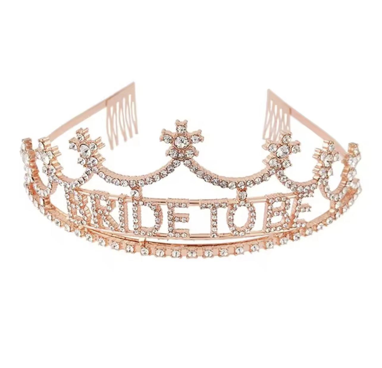 Корона BRIDE TO BE для девичника Розовый/Золотой (29012788)