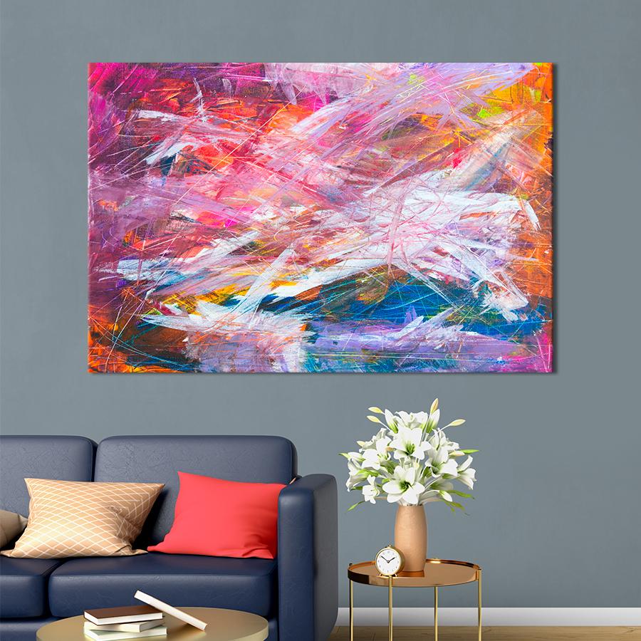 Картина Абстракция Розовый хаос 51x34 см (A962-1)
