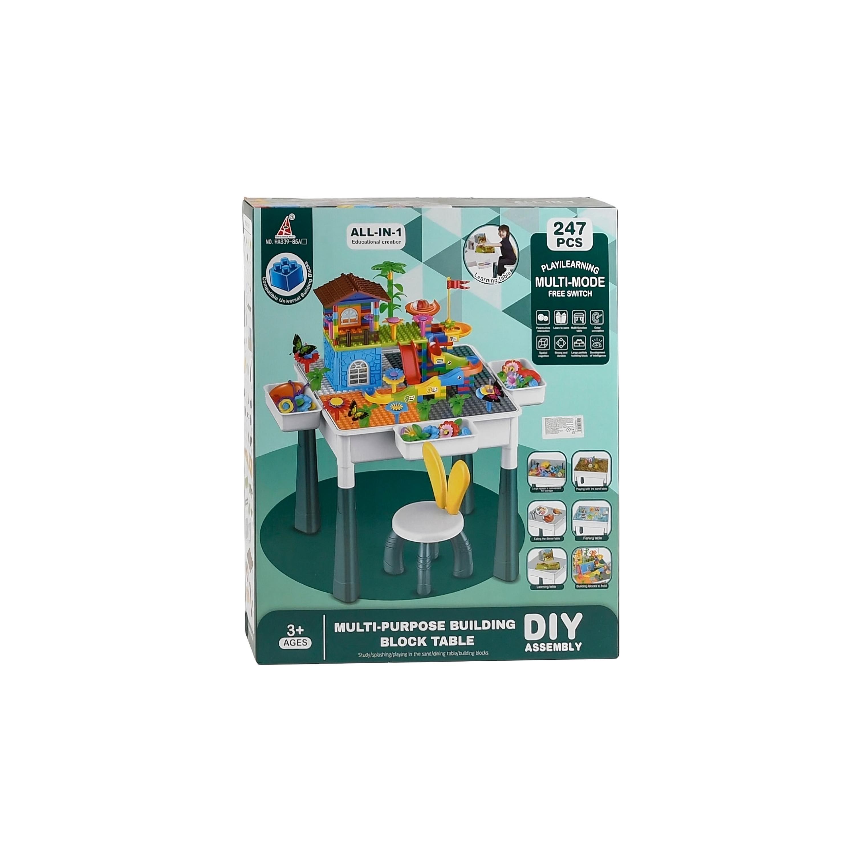 Столик детский 3в1 конструктор/стул/горки и игровые фигурки (HX 839-85 A) Столик детский 3в1 конструктор/стул/горки и игровые фигурки (HX 839-85 A)