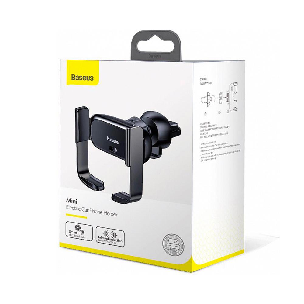 Автодержатель для телефона Baseus Mini Electric Black (05941) - фото 2