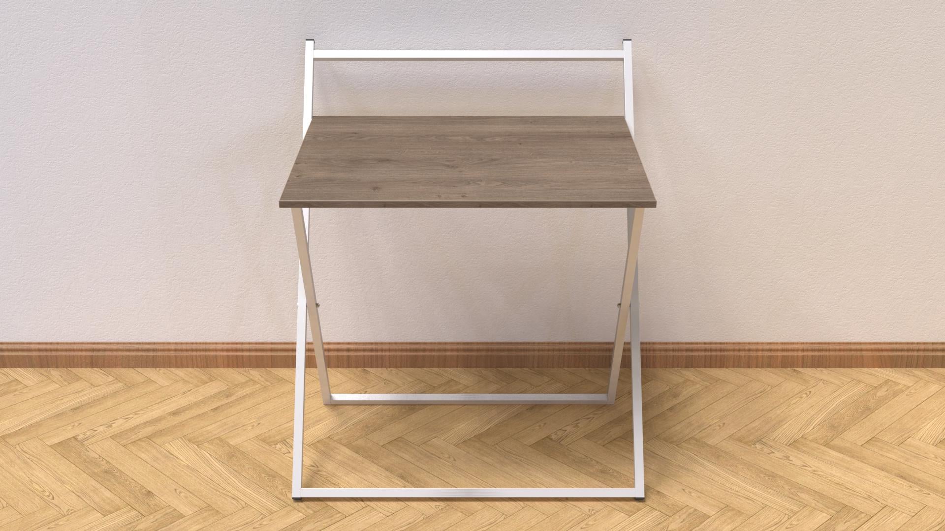 Стіл трансформер комп'ютерний Ferrum-decor Компакт 1 16 мм 750x790x720 мм метал Білий/ДСП Дуб Сонома Трюфель (KOM112)