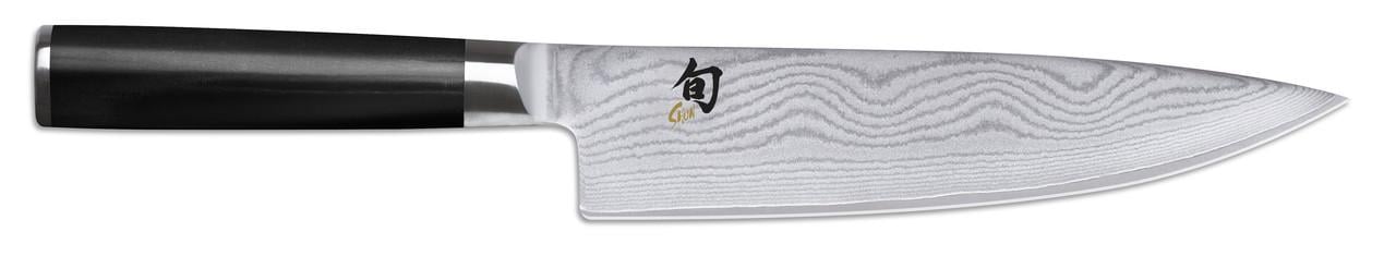 Кухонный нож Шеф KAI Shun Classic 61 HRc VG-10/420J2 с ровной кромкой и симметричной заточкой дамасская сталь 200 мм (2325304811)