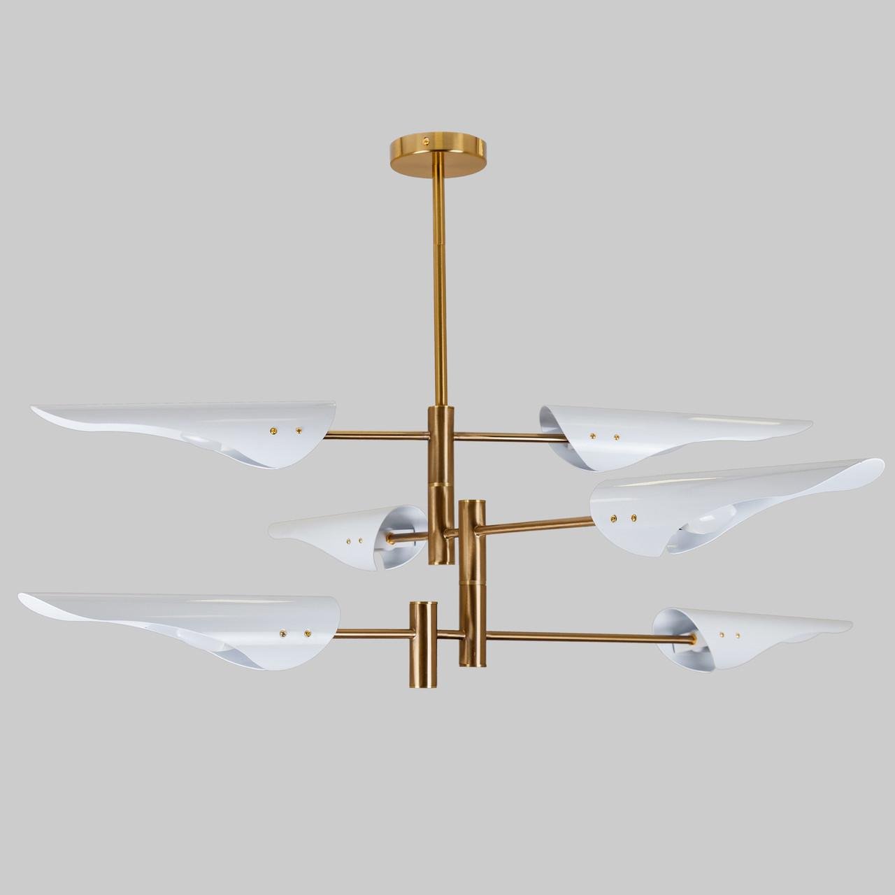 Люстра на 6 ламп Біло-бронзовий (61-V1019-6 WH)