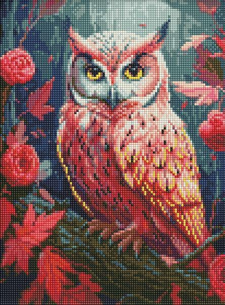 Алмазная мозаика Идейка Красочная совушка с голограммными стразами AB 30x40 см (Id-AMO7875)