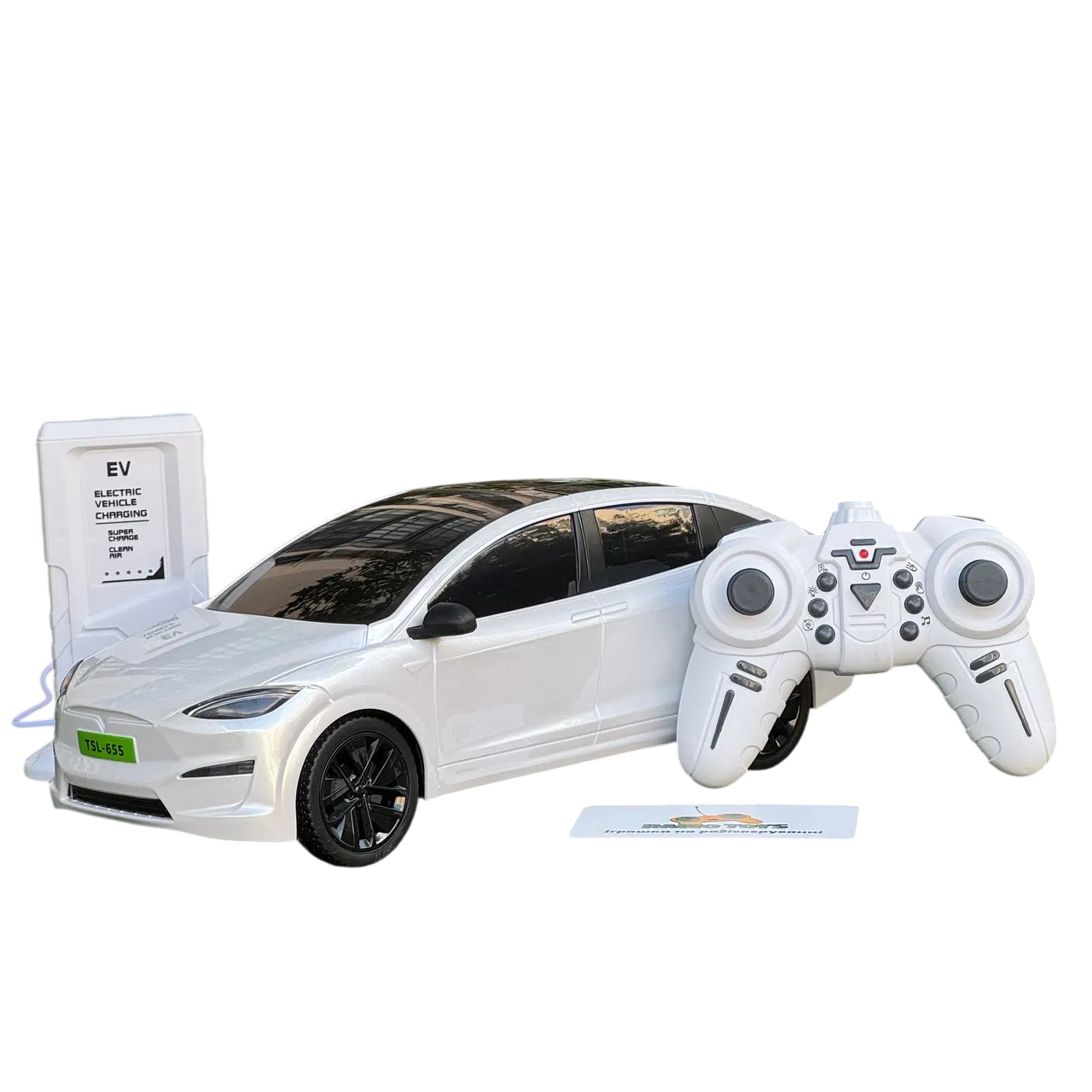Инерционная металлопластиковая машинка TK Group PM3417 Tesla Model Х на радиоуправлении с зарядной станцией Белый (2858024433)