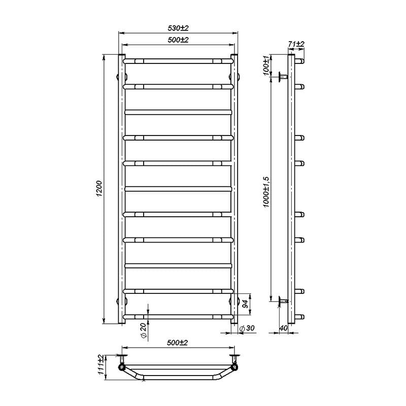 Рушникосушка Onlyheat Ignis 500/1200/11 - фото 2 Рушникосушка Onlyheat Ignis 500/1200/11 - фото 2