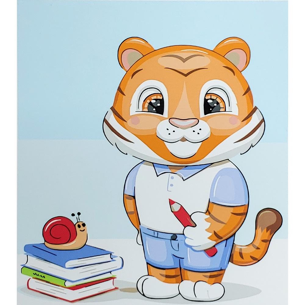 Картина по номерам Strateg Премиум Тигренок на обучении 30х40 см (SS6672)
