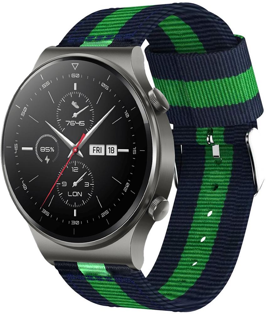 Ремешок тканевый Canvas для Huawei Watch GT 2 Pro Blue/Green (23324)