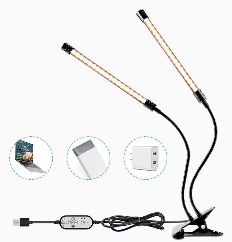 Фітолампа світлодіодна для рослин Suntech на 2 світильники повний спектр із таймером і гнучким кронштейном (000474) - фото 6 Фітолампа світлодіодна для рослин Suntech на 2 світильники повний спектр із таймером і гнучким кронштейном (000474) - фото 6