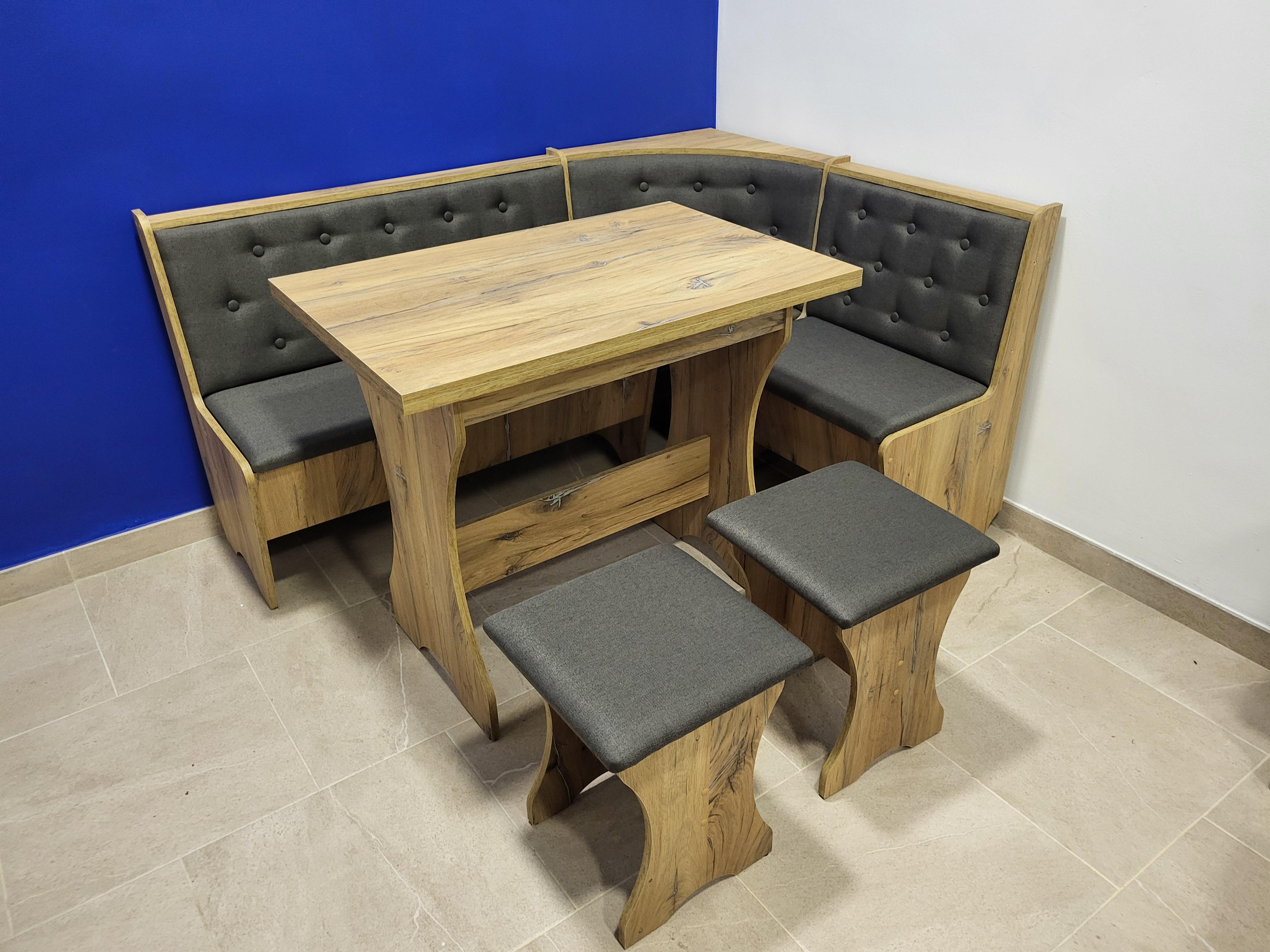 Кухонный уголок Семейный со столом и 2 табуретками 113,5х153,5 см Дуб Флагшток/Мальмо (KSTT-DF-M)