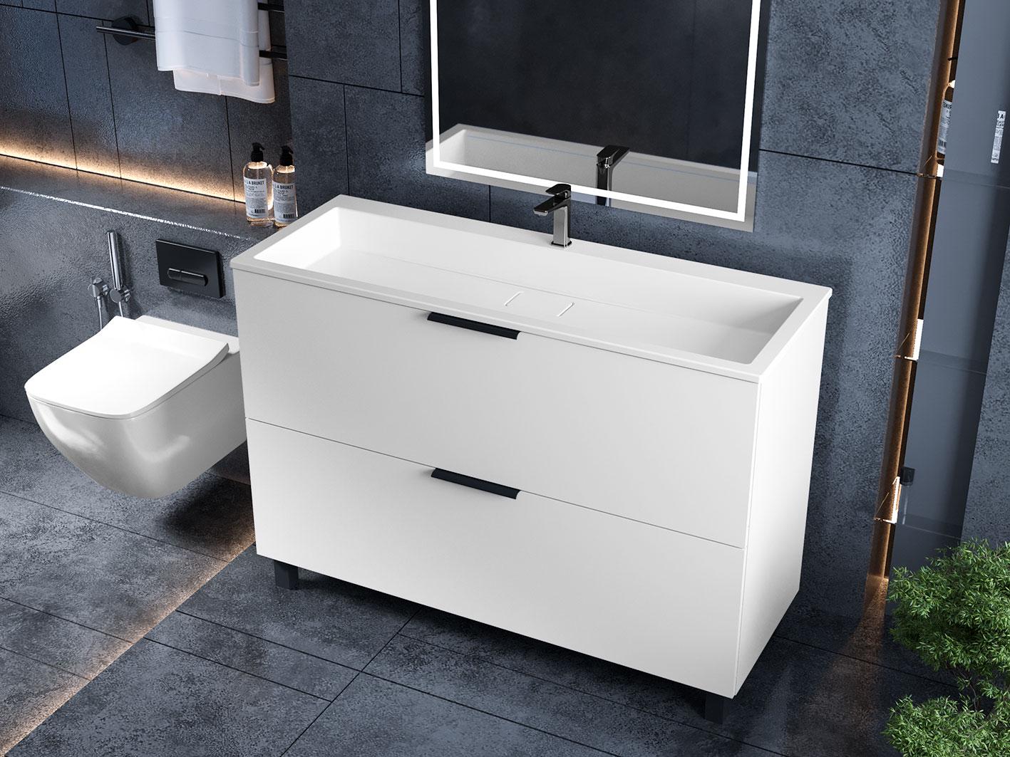Тумба Status Hartia 120 с умывальником Aria Low 120 (13713)