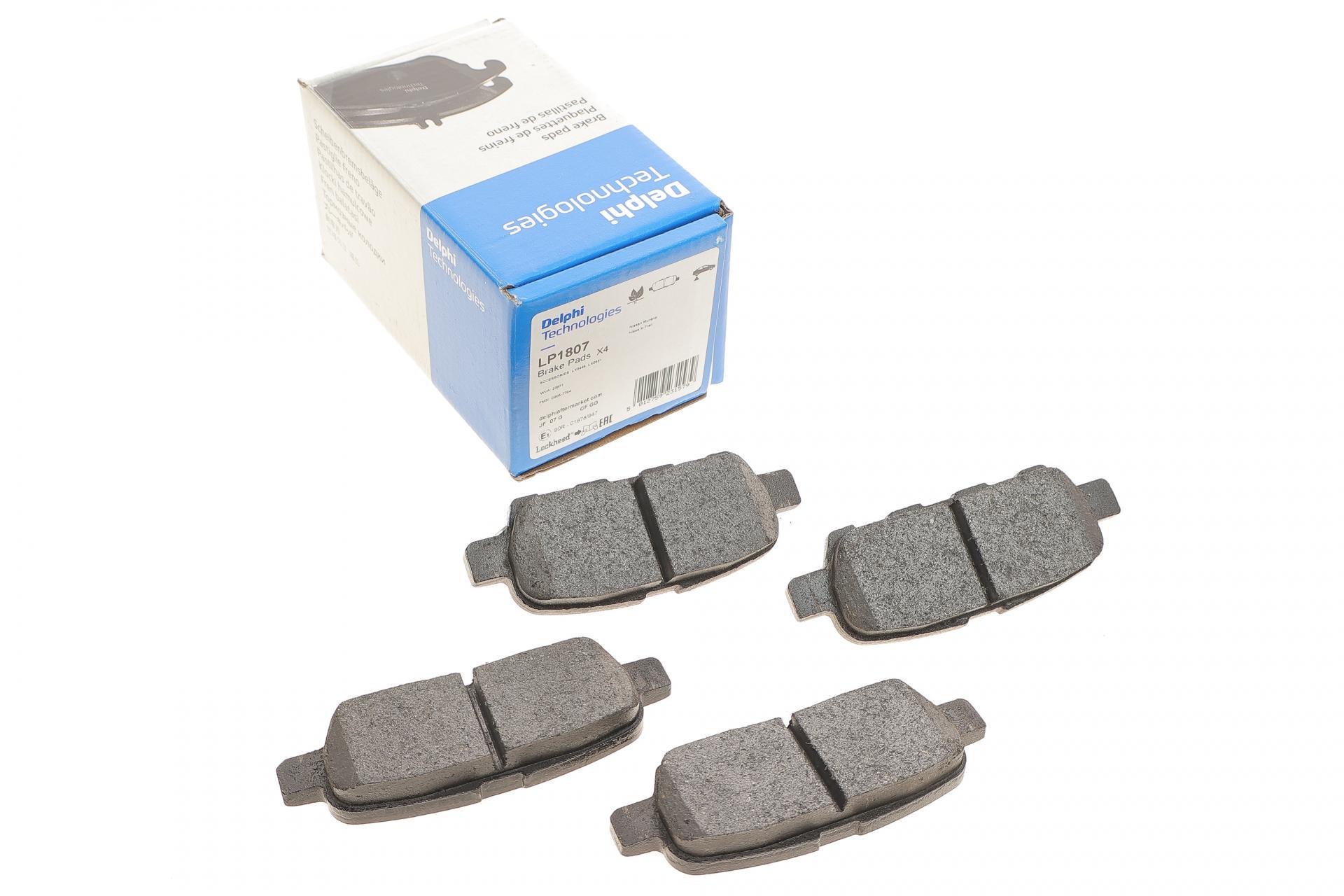 Колодки тормозные задние DELPHI для Renault Koleos/Nissan Juke/Qashqai/X-Trail/Suzuki 08- Akebono (LP1807)