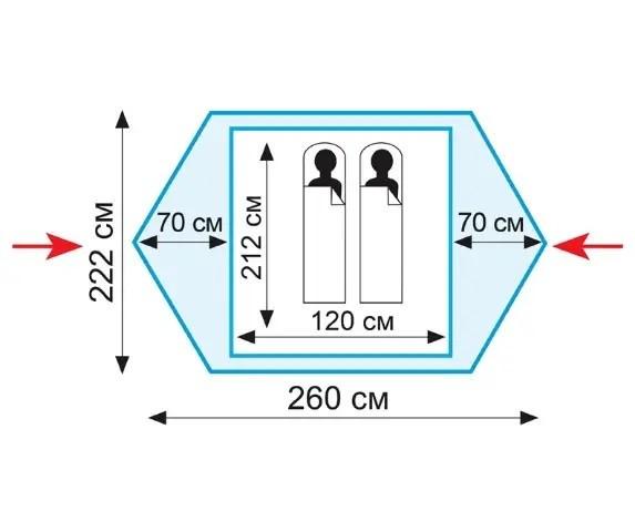 Палатка Tramp Colibri v2 двухместная туристическая 260х222х102 см (TRT-034) - фото 9
