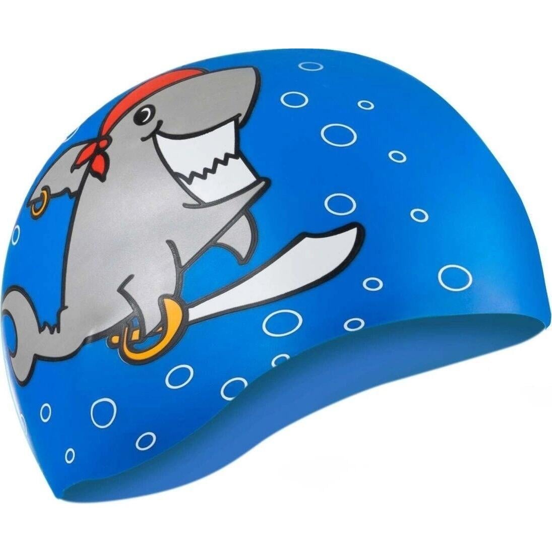 Шапочка для плавання дитяча Aqua Speed KIDDIE SHARK Синьо-сірий (142-Shark)