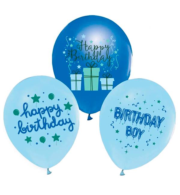 Воздушные шары Happy Birthday 30 см 7 шт. Blue (415381)