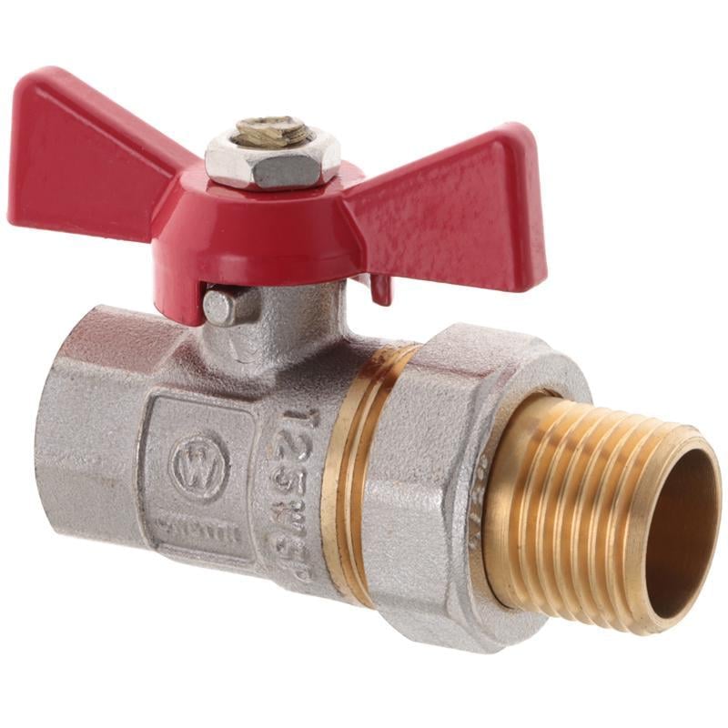 Кран WaterPro с американкой 1/2" прямой Красный (WP0151)