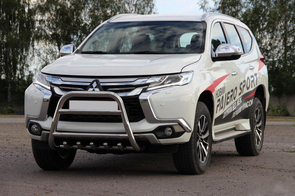 Кенгурятник WT008 CAN для Mitsubishi Pajero Sport 2015- гг. нержавеющая сталь Хром Кенгурятник WT008 CAN для Mitsubishi Pajero Sport 2015- гг. нержавеющая сталь Хром