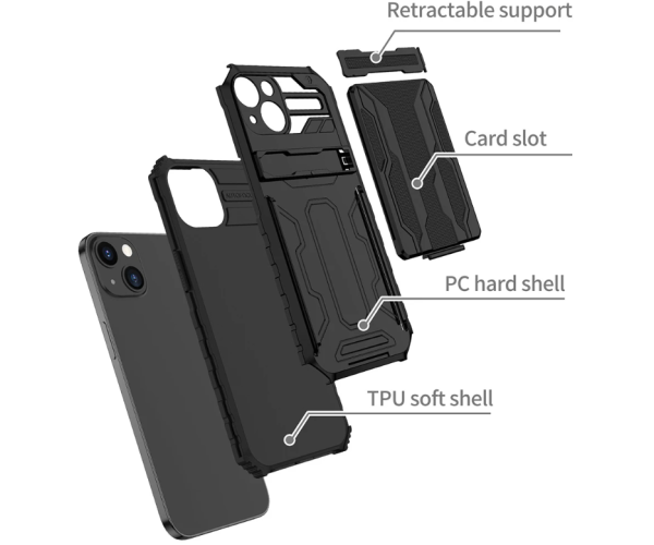 Чохол-накладка Armor Case with Card Slot для Apple iPhone 14 Pro Синій - фото 3