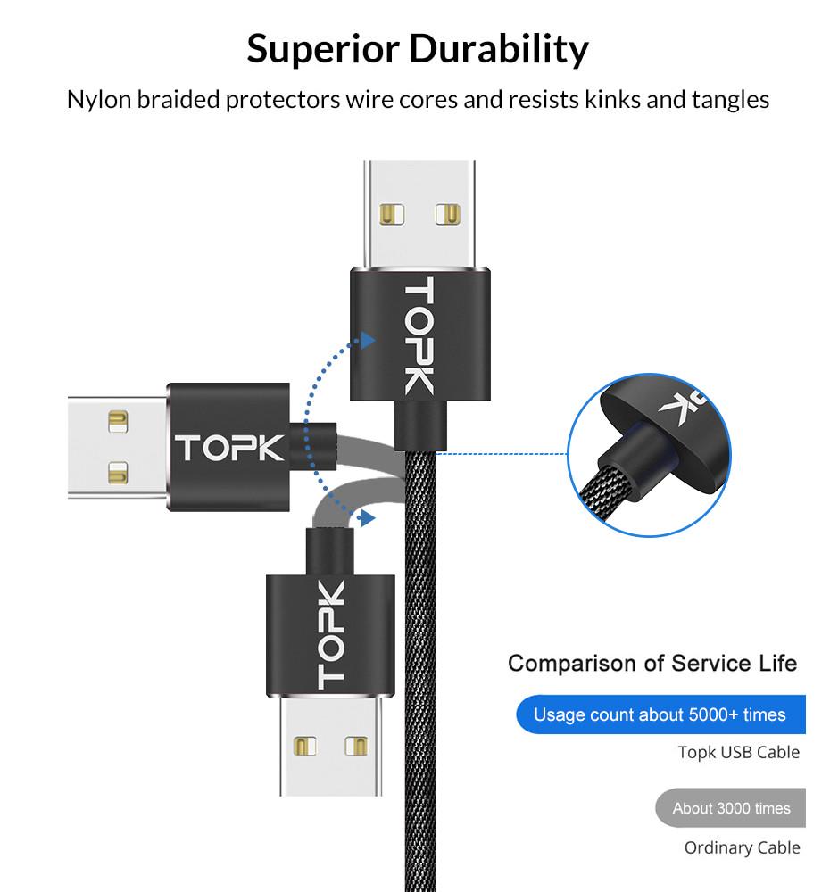 Кабель магнітний USB Type-C Topk для зарядки 1 м Чорний - фото 3