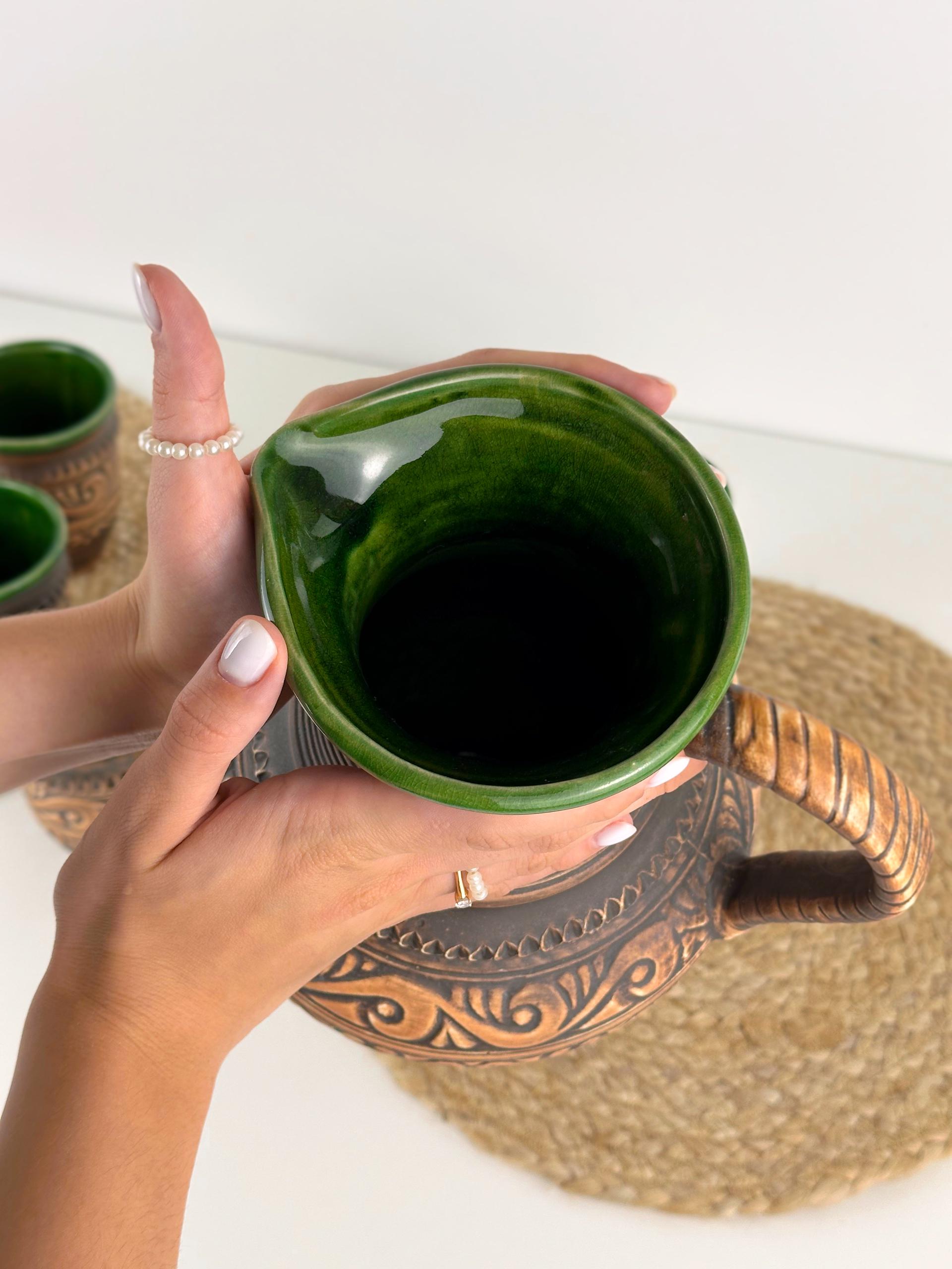 Набір глиняного посуду для узвару Гражда на 6 чоловік Коричневий (17019-28) - фото 5