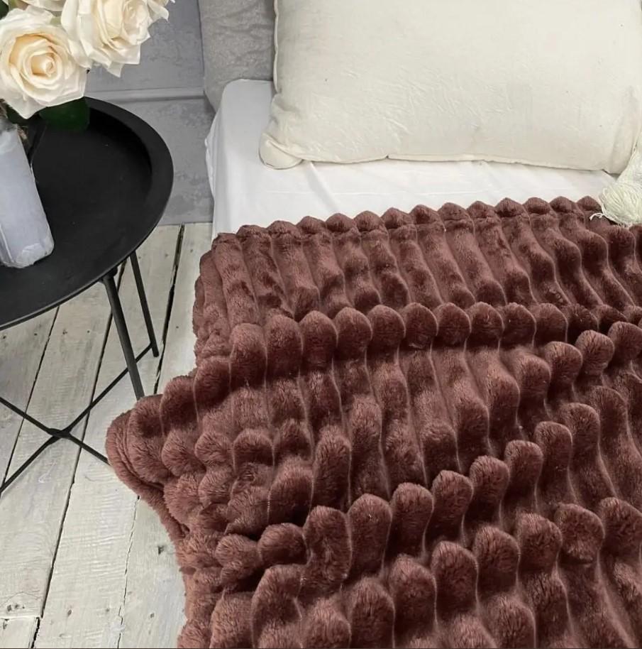 Плєд - покривало велюрове Шарпей широка полоска розмір 200x220 см. - фото 3 Плєд - покривало велюрове Шарпей широка полоска розмір 200x220 см. - фото 3