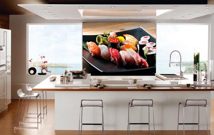 Фотообои флизелиновые на стену для кухни/кафе Суши